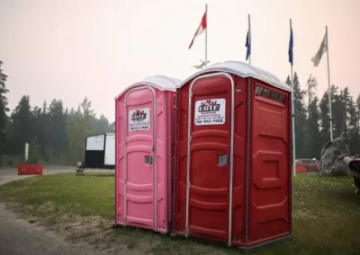 portable outhouses at event